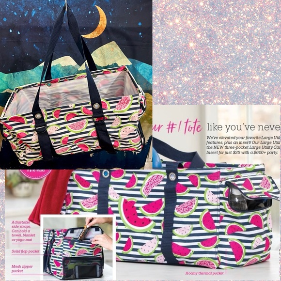 Thirty One Cargo Large Utility Tote LUT - Watermelon 🍉 - Picture 1 of 3